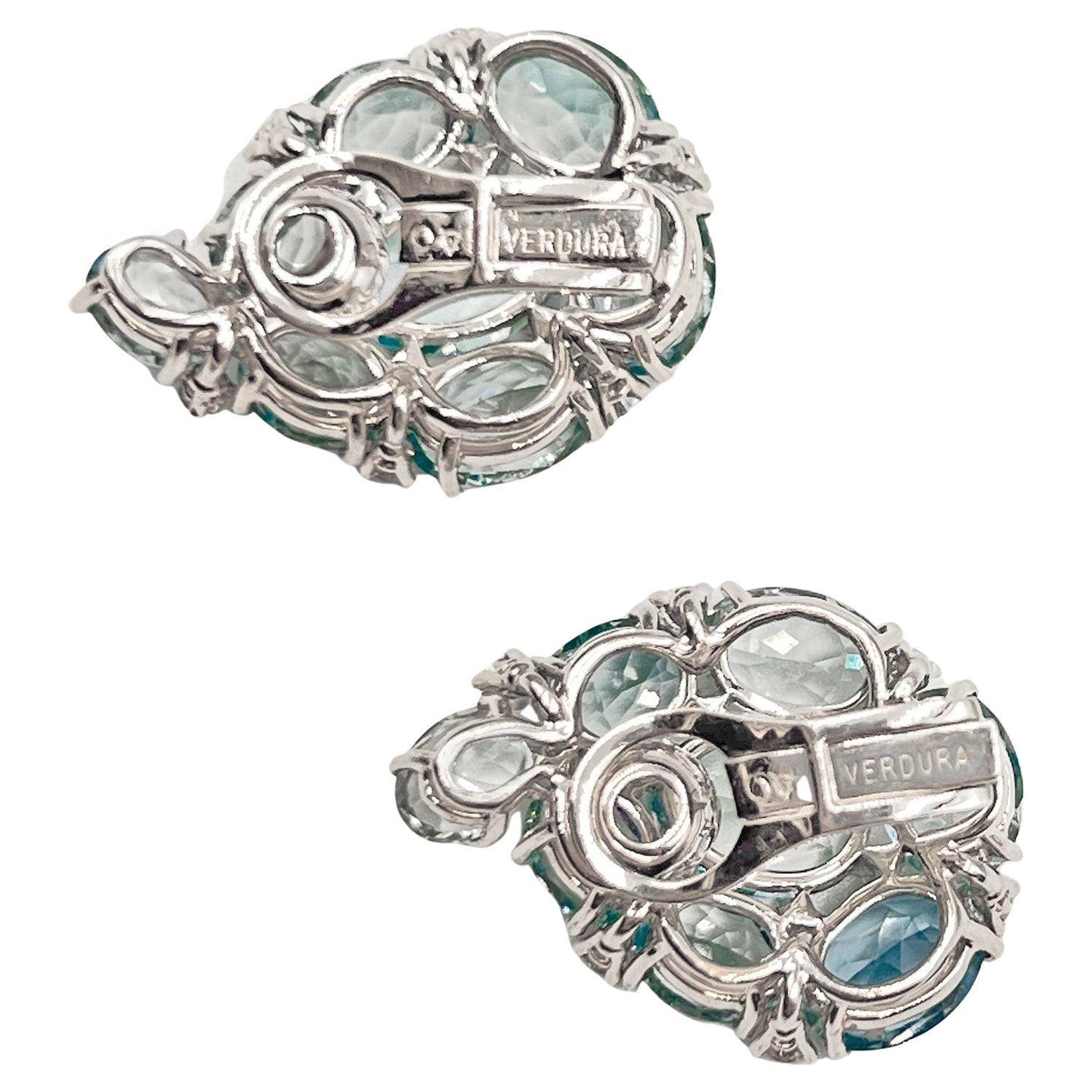 Estate Collection - Verdura Aquamarine Diamond Paisley Earrings
