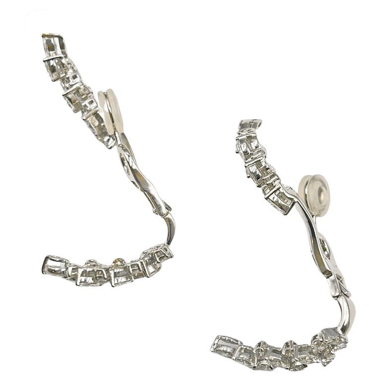 Estate Collection - Yeprem 18k White Gold Diamond Ear Climbers