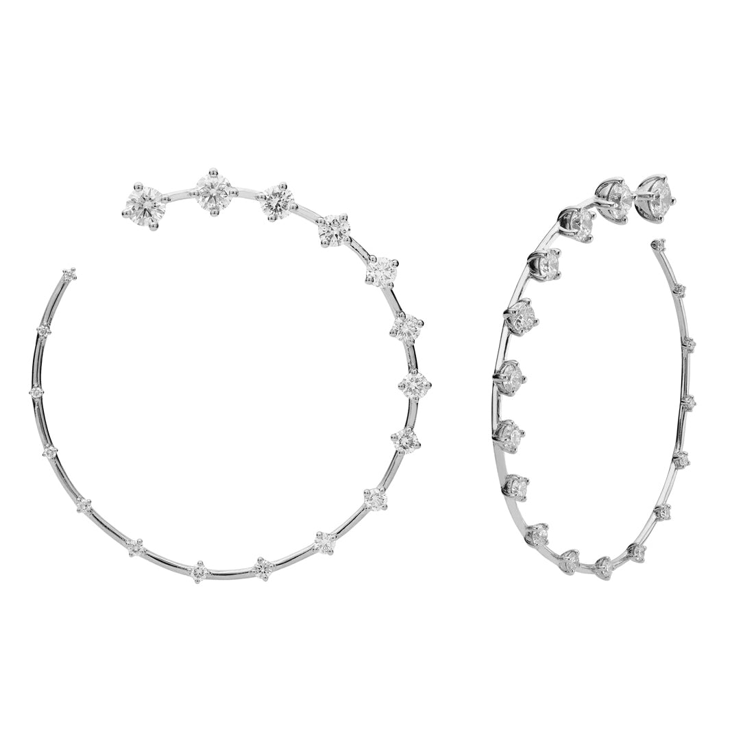 Fernando Jorge - 18k White Gold Diamond Large Circle Earrings