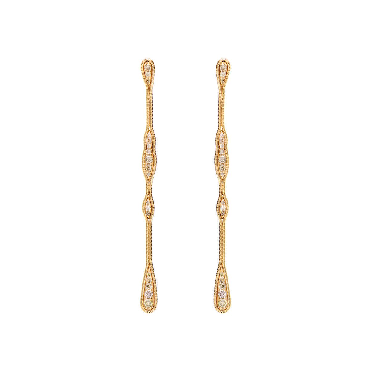 Fernando Jorge - 18k Yellow Gold Diamond Fluid Drop Earrings
