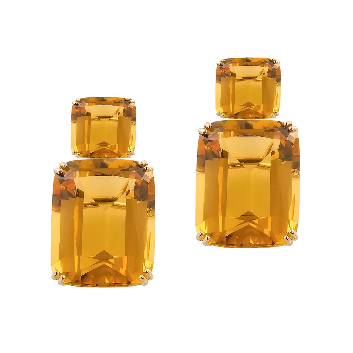 Goshwara - Citrine Double Drop Earrings