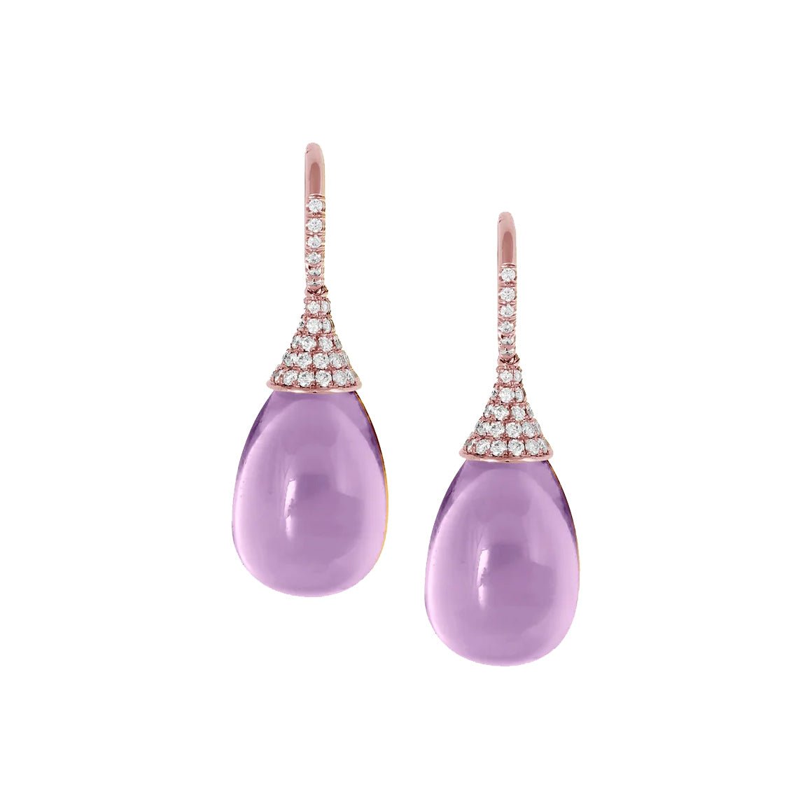 Goshwara - Lavender Amethyst Diamond Drop Earrings