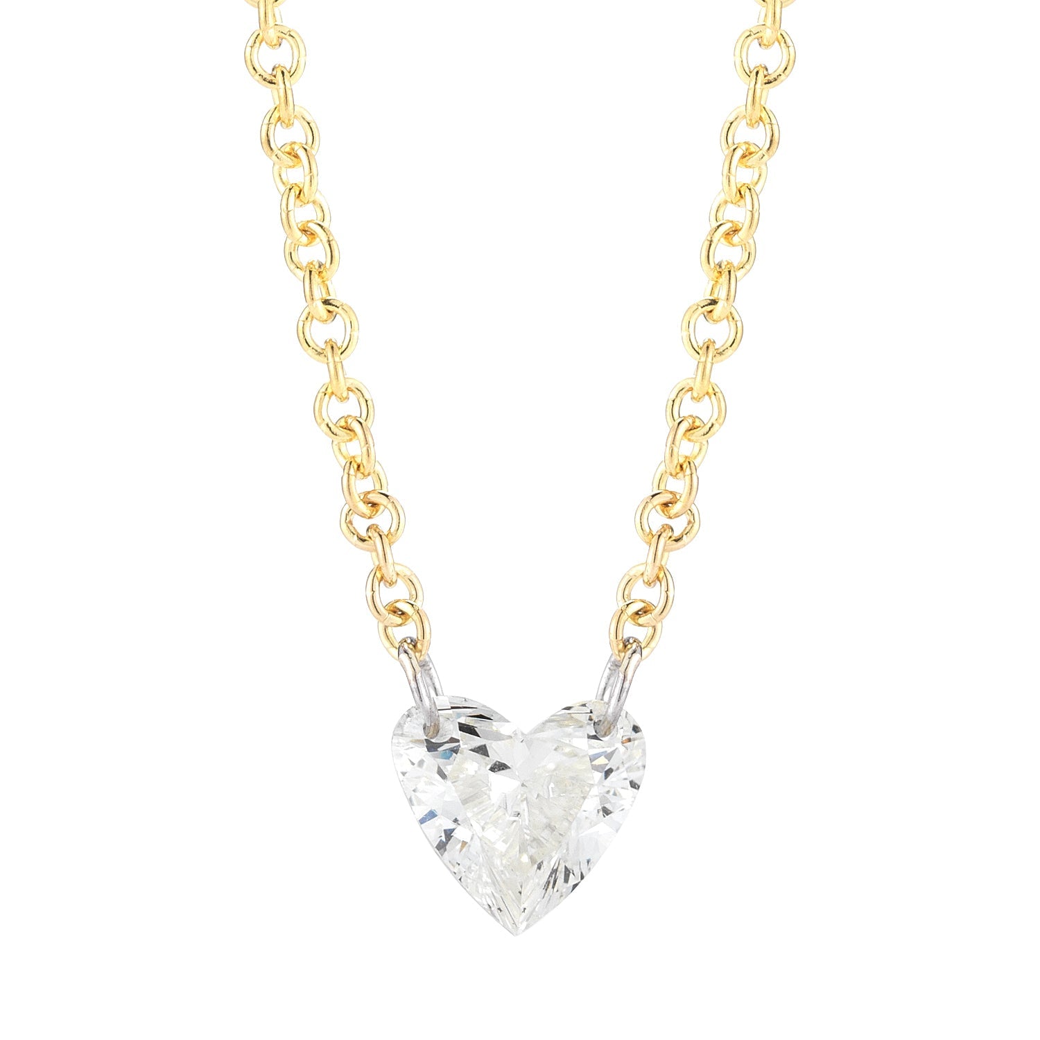 Greenleaf & Crosby - 0.47ct Heart-Shaped Diamond Floating Solitaire Pendant