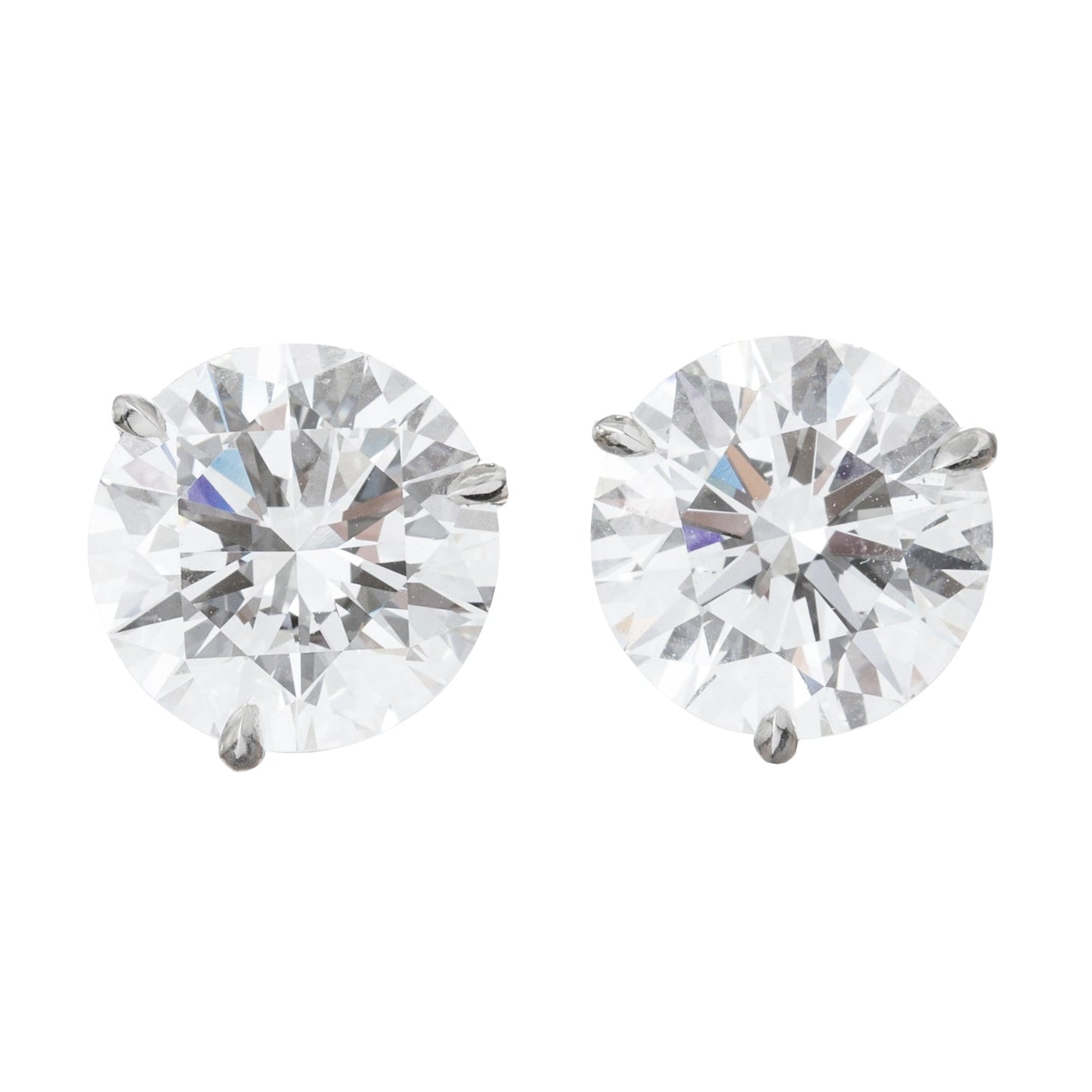 Greenleaf & Crosby - 10.09ct Round Brilliant Diamond Stud Earrings (D/VS)