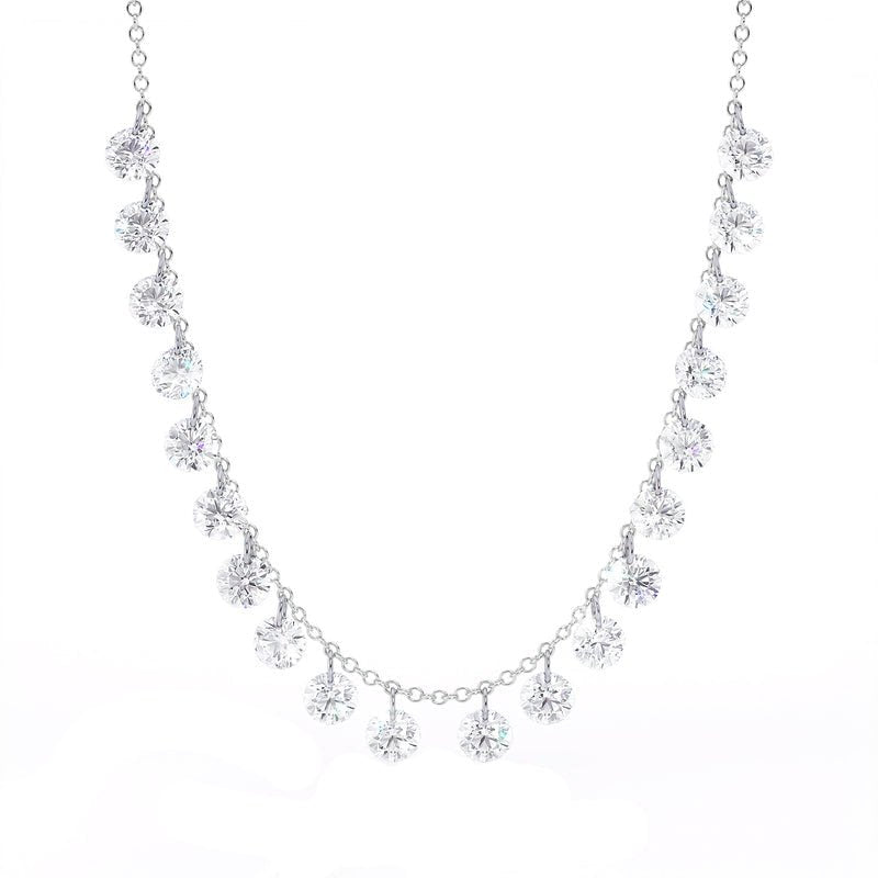 Greenleaf & Crosby - 18k White Gold Floating Diamond Fringe Necklace