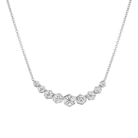 Greenleaf & Crosby - 18k White Gold Graduating Diamond Pendant