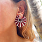 Greenleaf & Crosby - 18k White Gold Red Spinel Diamond Fan Earrings