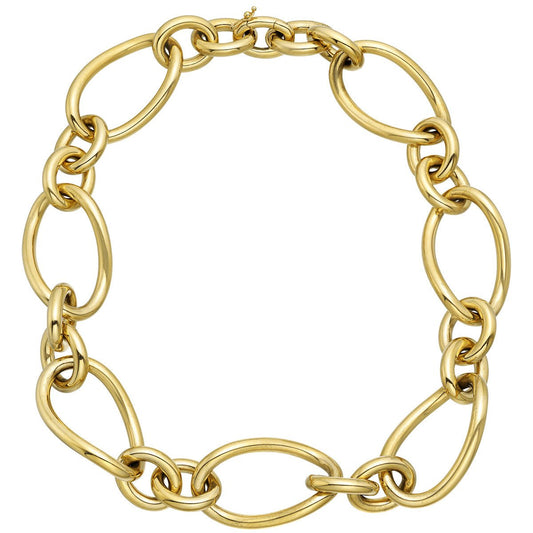 Greenleaf & Crosby - 18k Yellow Gold Oval & Round Link Necklace