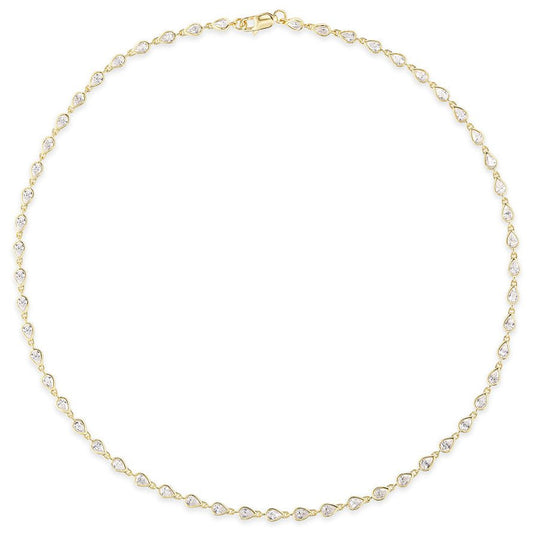 Greenleaf & Crosby - 18k Yellow Gold Pear Diamond Chain Necklace