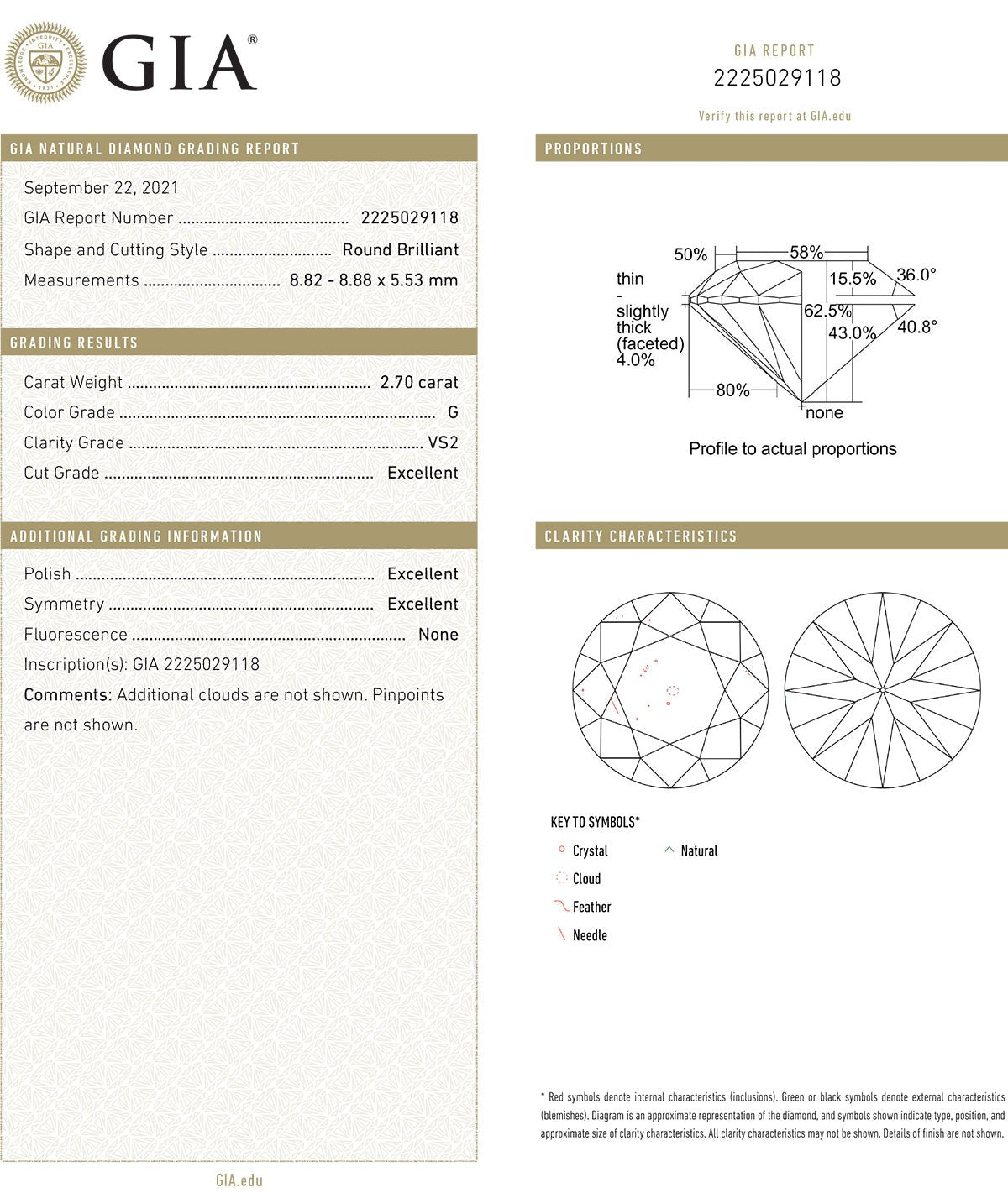 Greenleaf & Crosby - 2.70ct Round Brilliant Diamond Solitaire Ring (G/VS2)