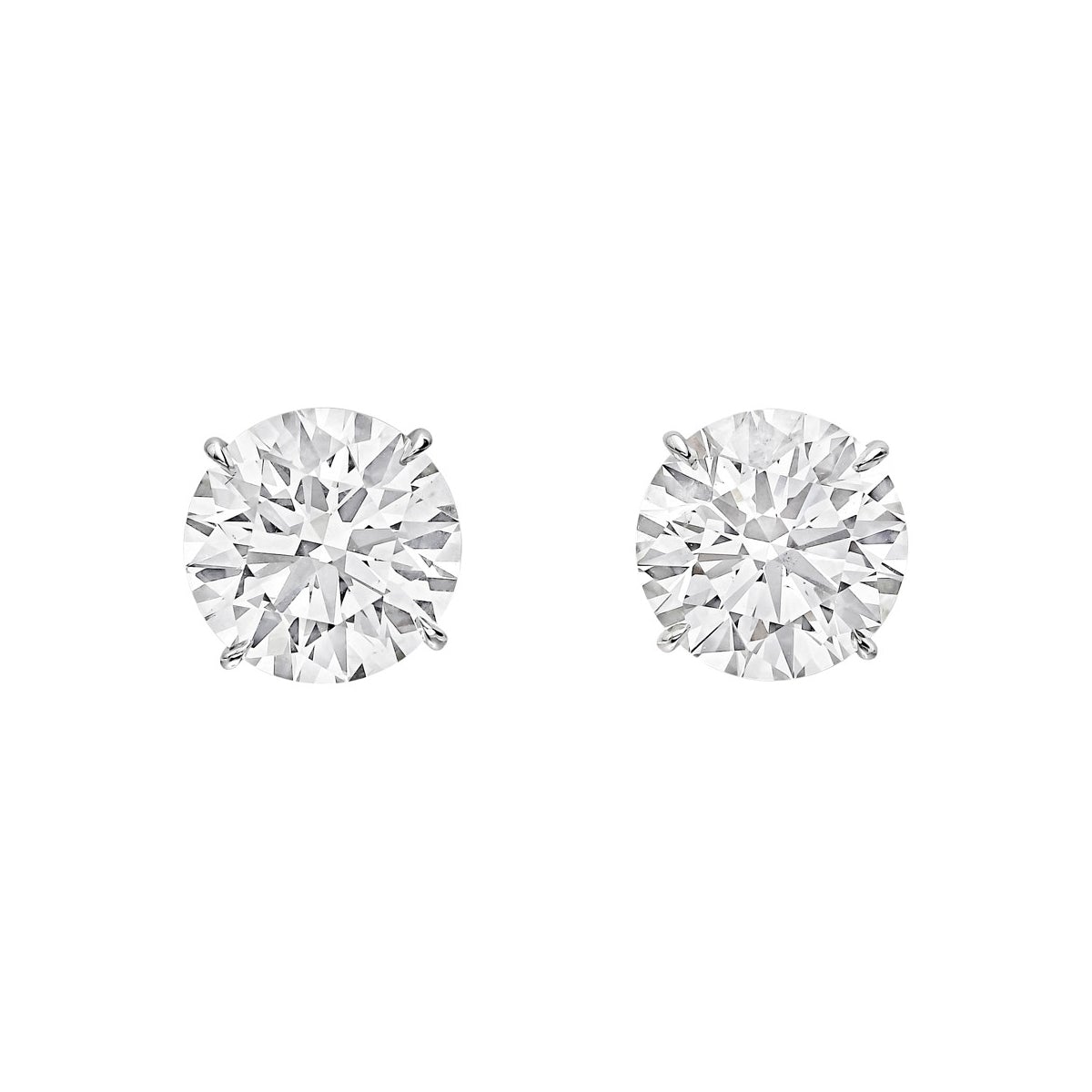 Greenleaf & Crosby - 3.02ct Round Brilliant Diamond Stud Earrings (F/SI1)