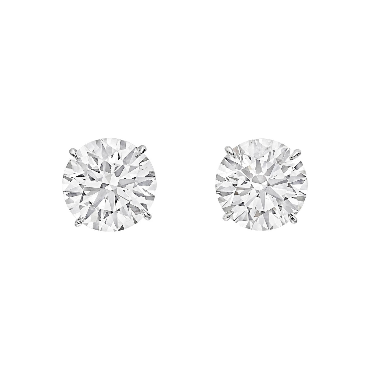 Greenleaf & Crosby - 3.02ct Round Brilliant Diamond Stud Earrings (J/SI1)