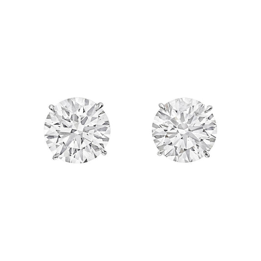 Greenleaf & Crosby - 3.02ct Round Brilliant Diamond Stud Earrings (J/SI1)