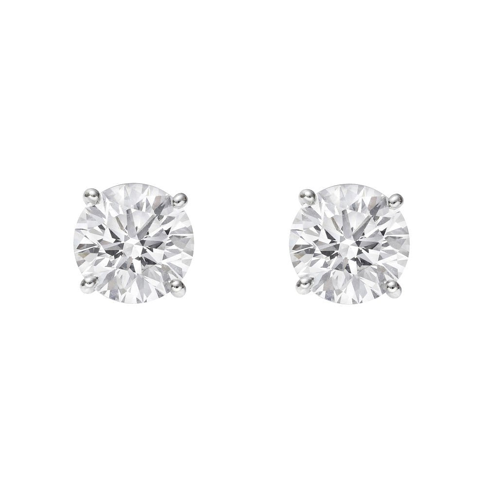 Greenleaf & Crosby - 4.02ct Round Brilliant Diamond Stud Earrings (G/SI1)