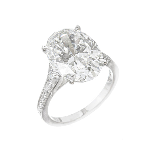Greenleaf & Crosby - 7.02ct Oval Brilliant Diamond Ring (I/SI1)