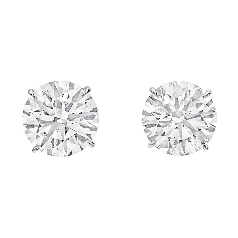Greenleaf & Crosby - 7.70ct Round Brilliant Diamond Stud Earrings (J/SI1)