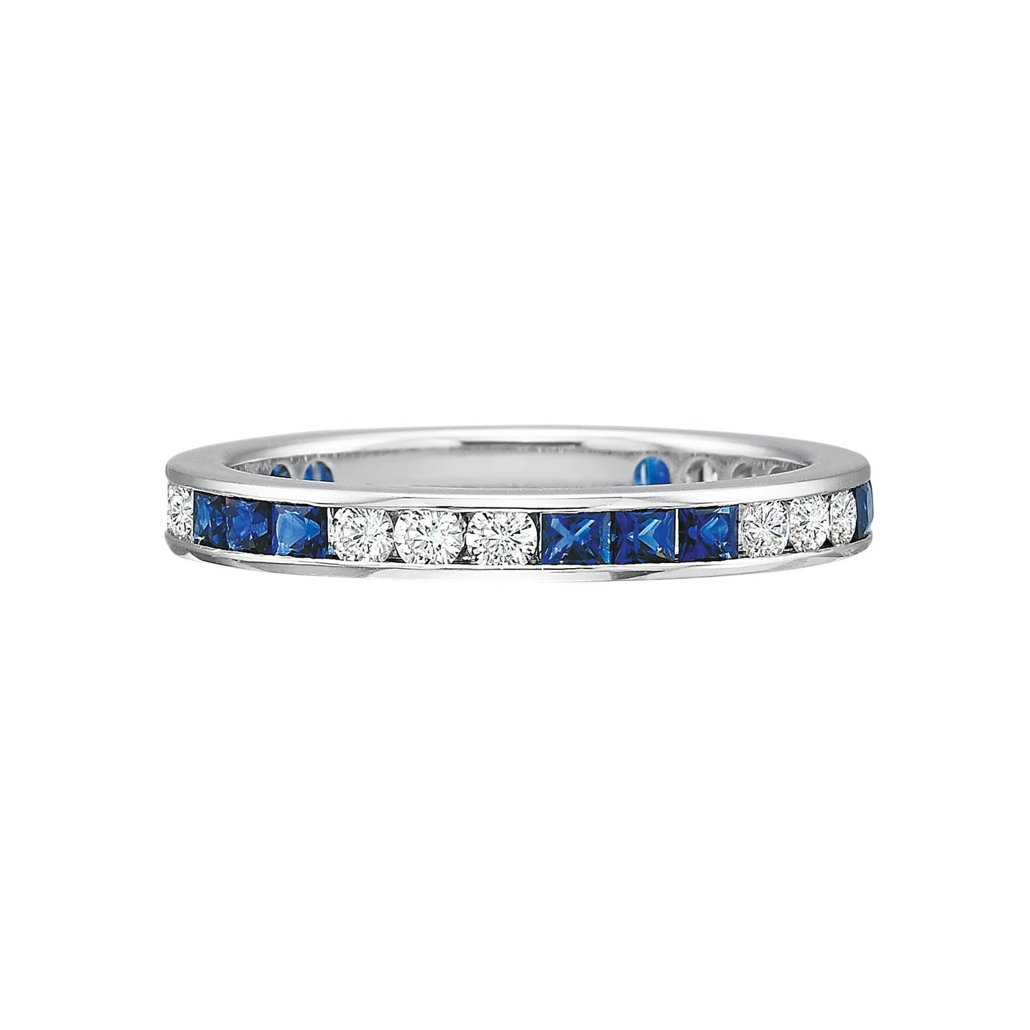 Greenleaf & Crosby - Channel-Set Sapphire Diamond Eternity Band