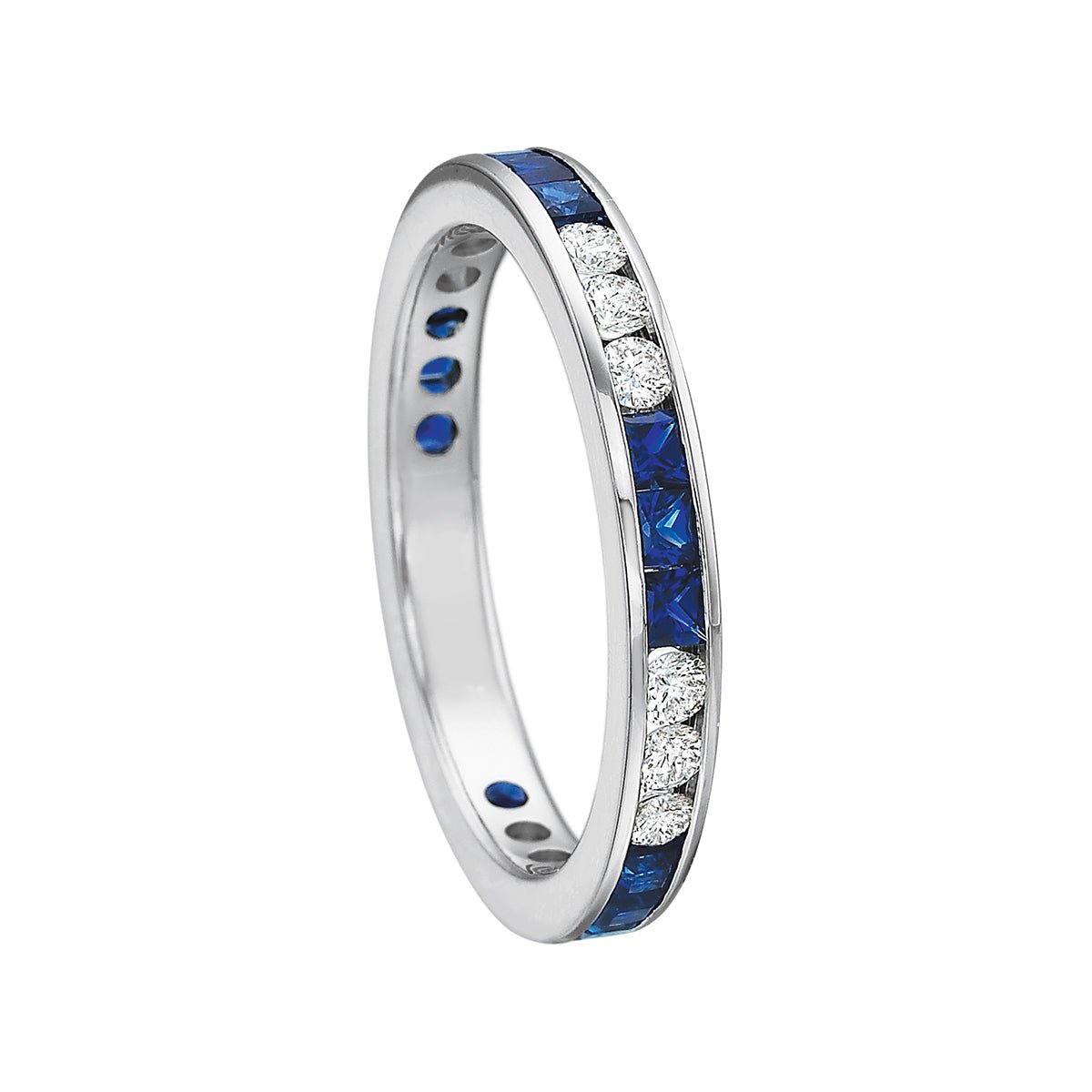 Greenleaf & Crosby - Channel-Set Sapphire Diamond Eternity Band