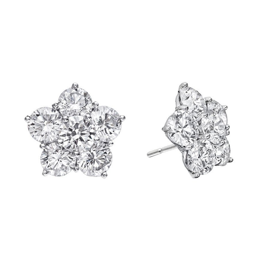 Greenleaf & Crosby - Extra Large Diamond Flower Cluster Earrings (8.40ct)