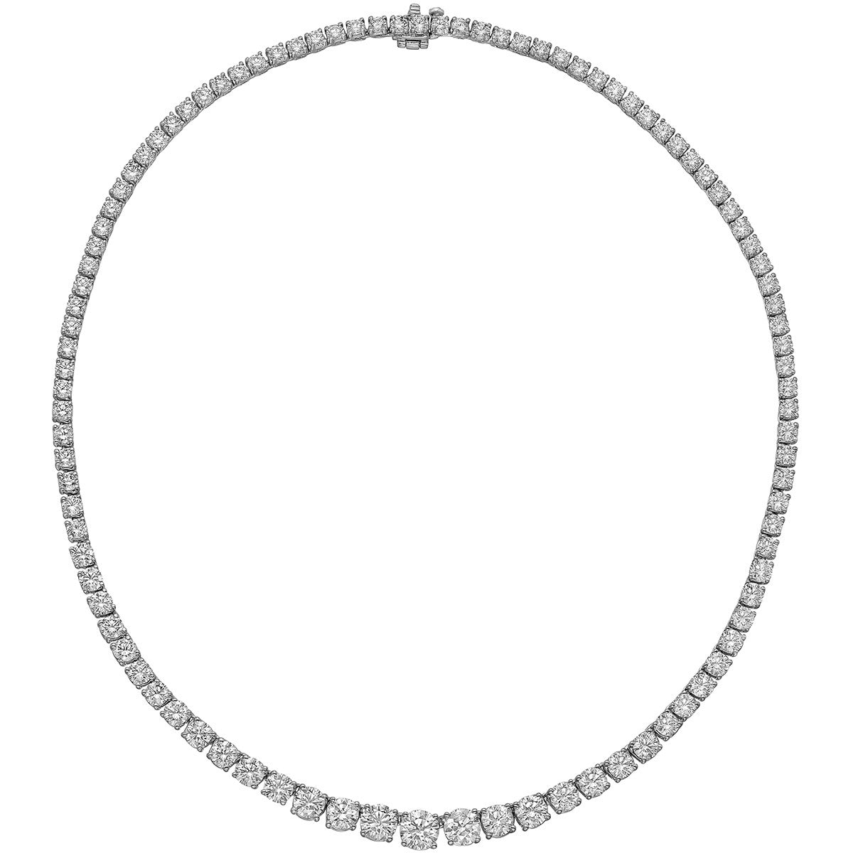 Greenleaf & Crosby - Graduating Diamond Riviera Necklace (13.11ct)