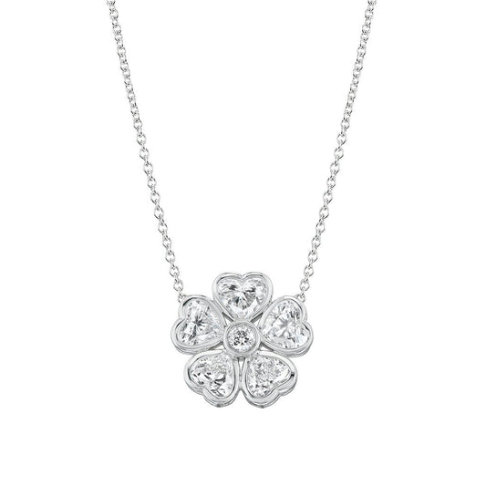 Greenleaf & Crosby - Heart Diamond Flower Cluster Pendant