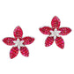 Greenleaf & Crosby - Invisibly-Set Ruby Diamond Lotus Flower Earrings