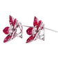 Greenleaf & Crosby - Invisibly-Set Ruby Diamond Lotus Flower Earrings