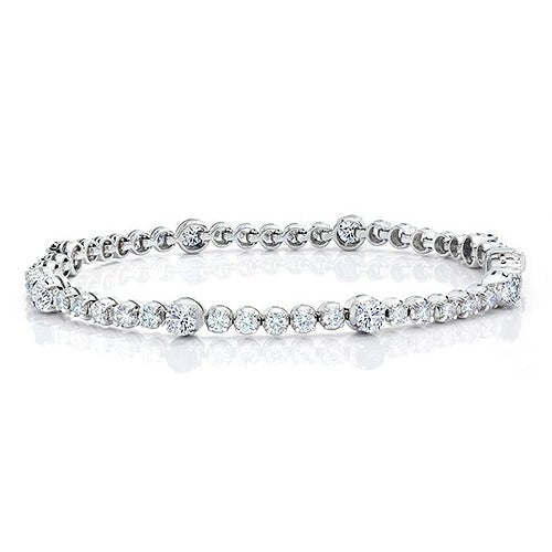 Greenleaf & Crosby - Larger & Smaller Round Brilliant Diamond Line Bracelet