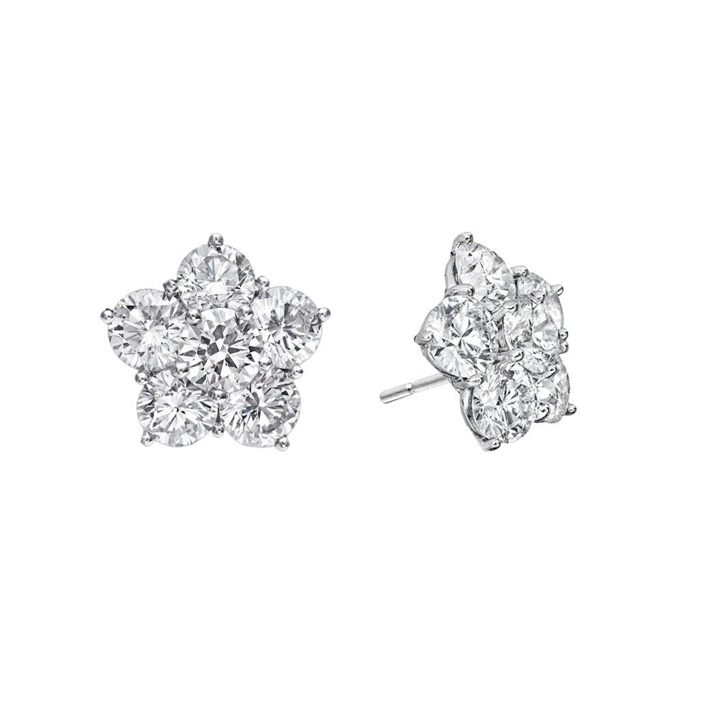 Greenleaf & Crosby - Medium Diamond Flower Cluster Earrings (3.22ct)