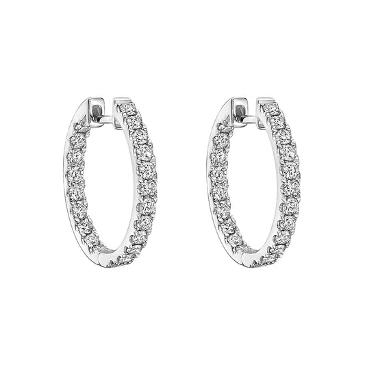 Greenleaf & Crosby - Medium Diamond Hoop Earrings (1.2ct)