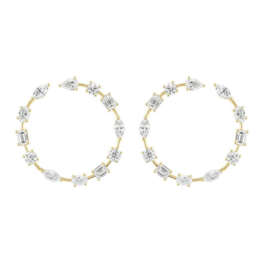 Greenleaf & Crosby - Mixed-Cut Diamond Circle Earrings
