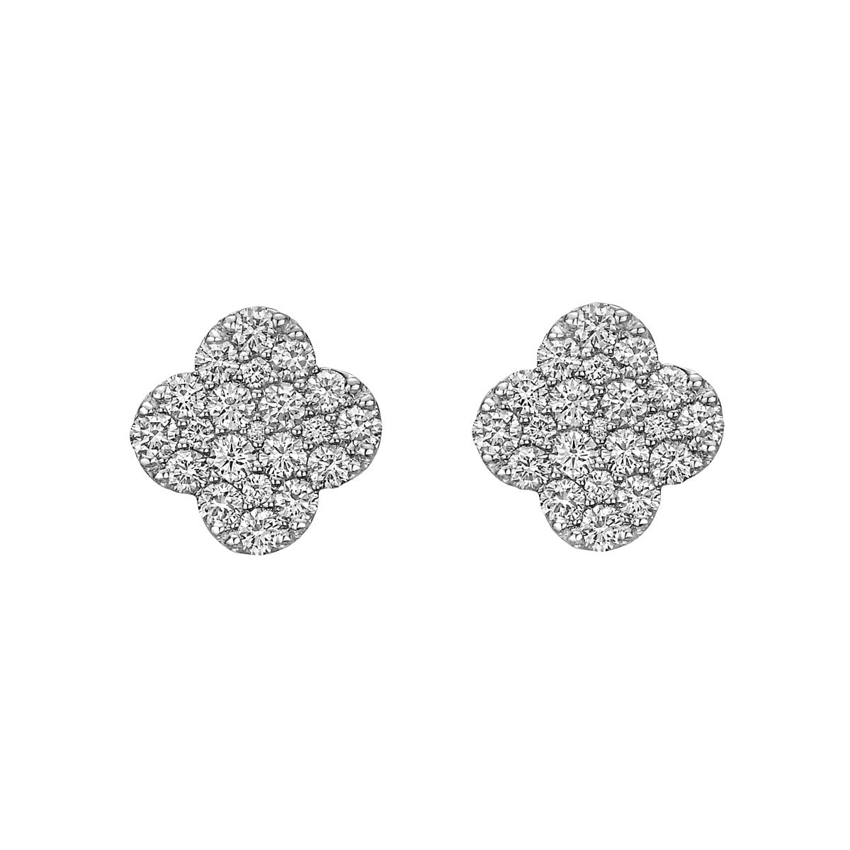 Greenleaf & Crosby - Pavé Diamond Clover Stud Earrings