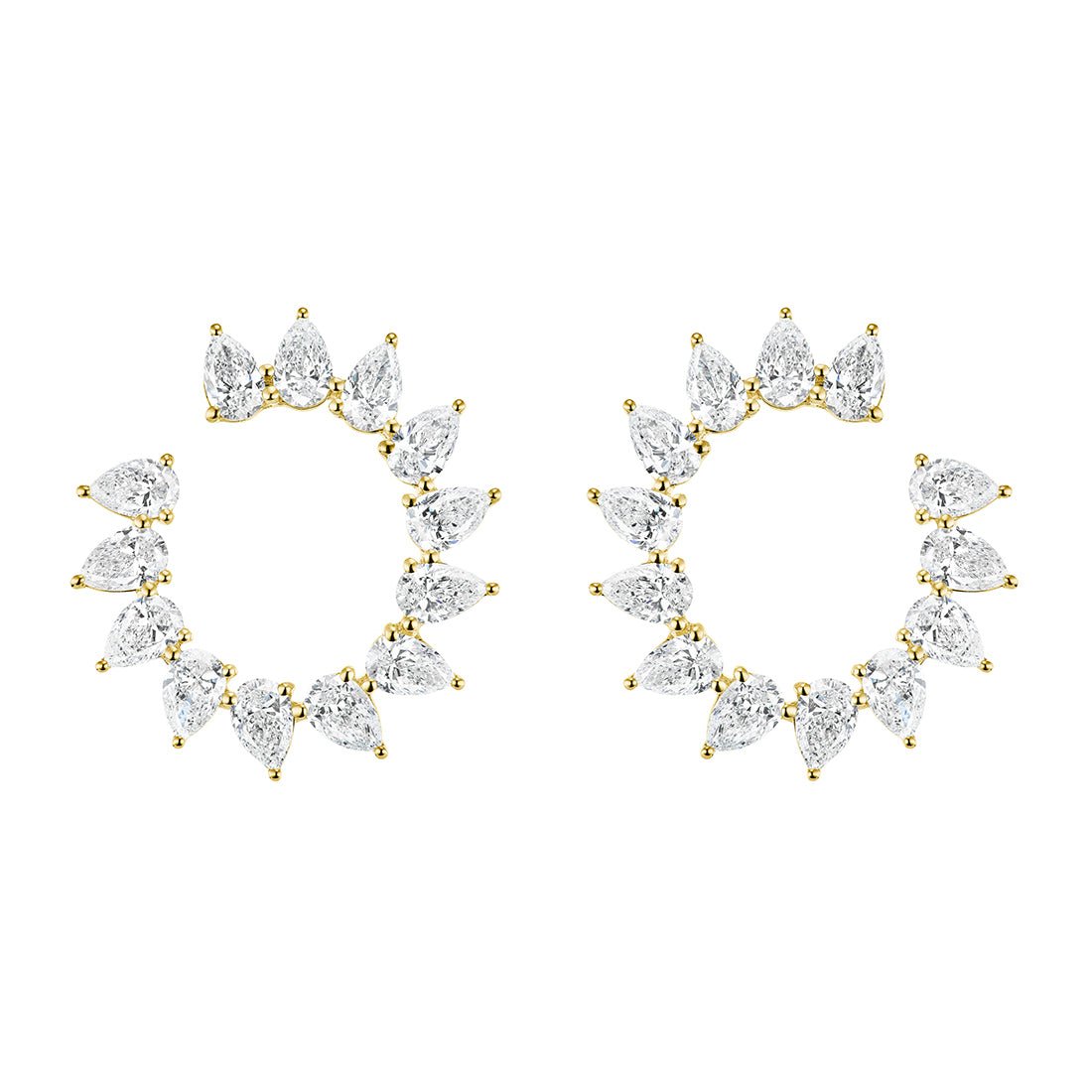 Greenleaf & Crosby - Pear-Shaped Diamond Circle Earrings