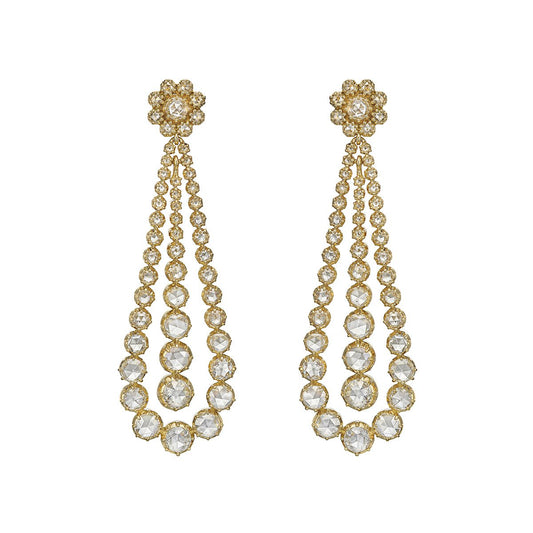 Greenleaf & Crosby - Rose-Cut Diamond Pear Pendant Earrings