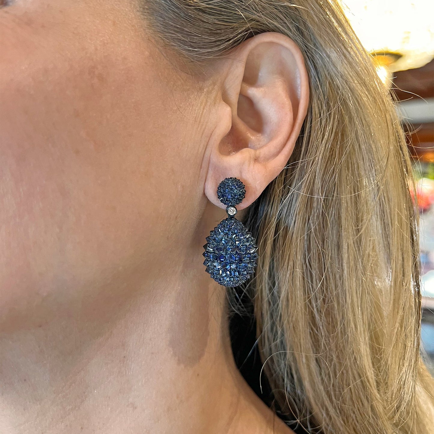 Greenleaf & Crosby - Sapphire Spike Pendant Earrings