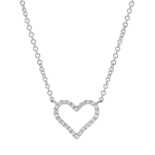 Greenleaf & Crosby - Small 18k White Gold Diamond Heart Pendant
