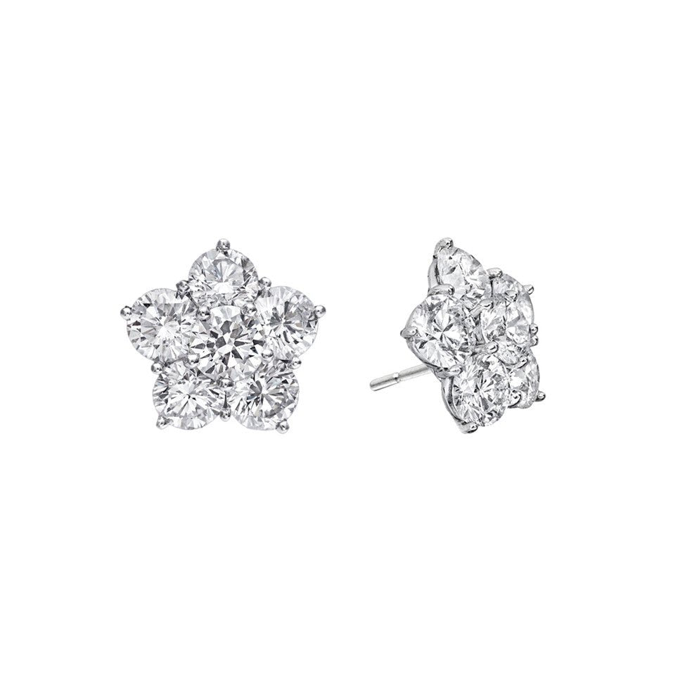 Greenleaf & Crosby - Small Diamond Flower Stud Earrings (1ct)