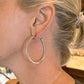 Gucci - 18k White Gold Diamond Hoop Earrings