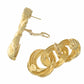 Henry Dunay - Textured 18k Yellow Gold Circle Link Earrings