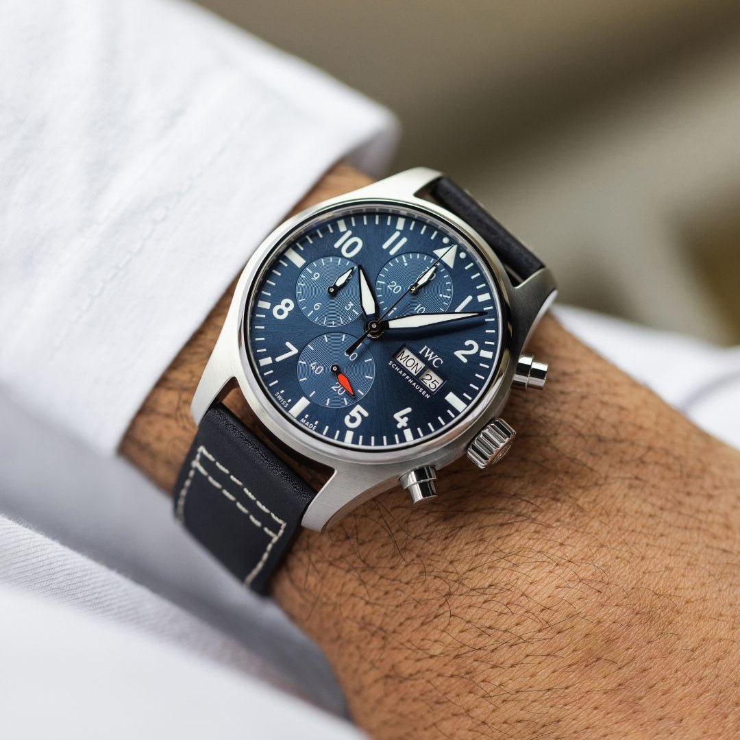 Iwc pilot chronograph blue dial hotsell