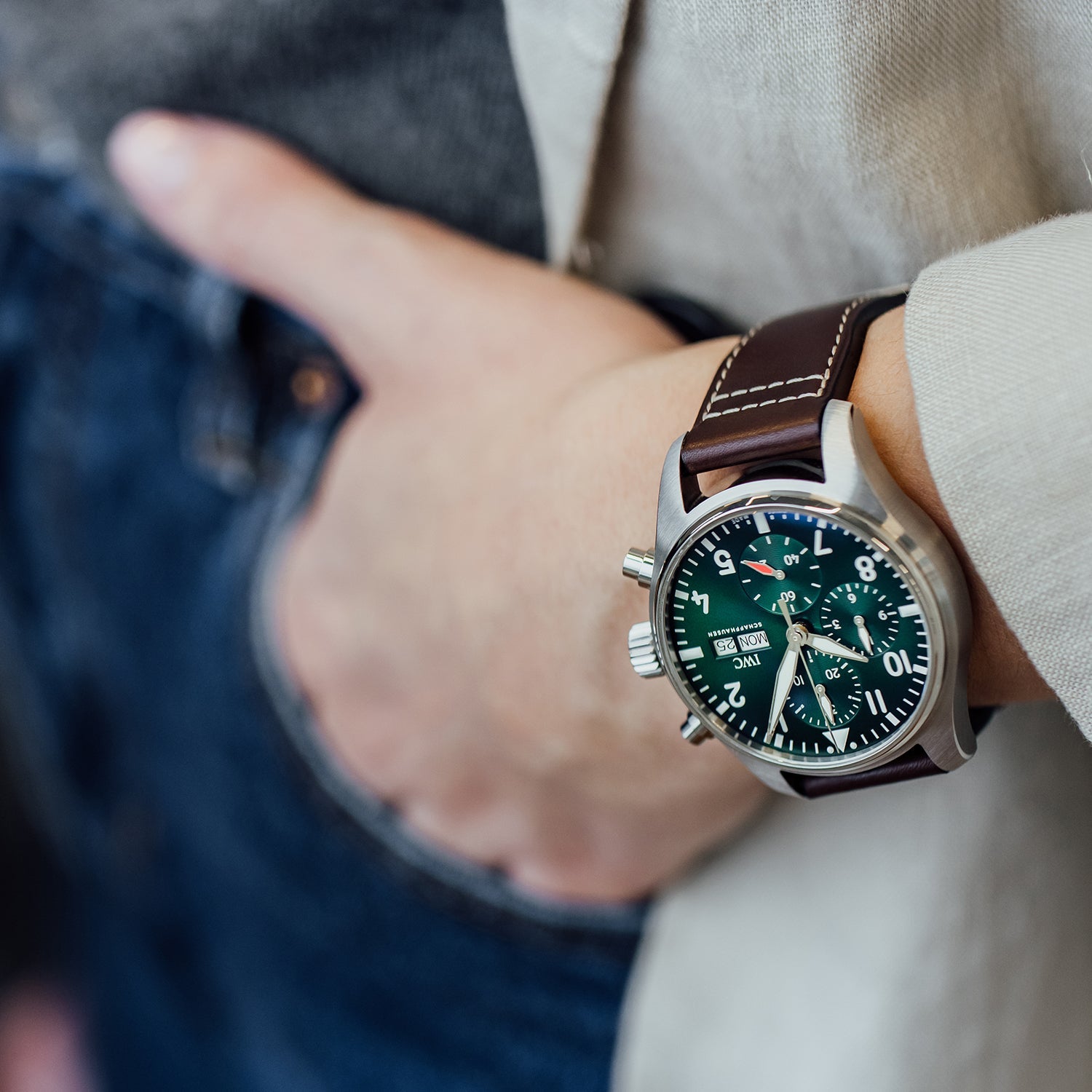 Iwc Pilot 41 On Wrist Iwc On Wrist Iwc Pilot Chronograph Blue Dial