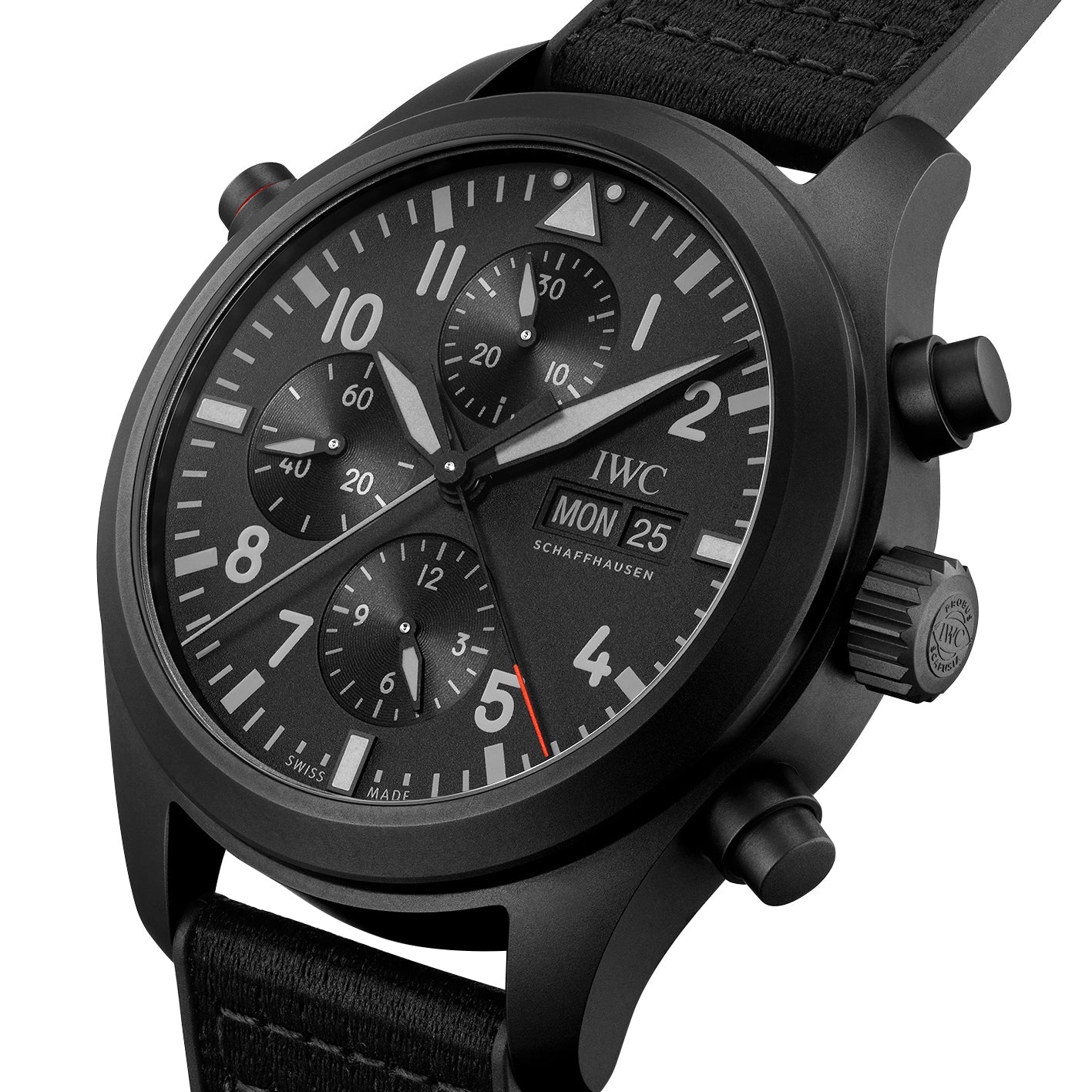 Iwc ceratanium top gun 2025 chronograph double pilot watch