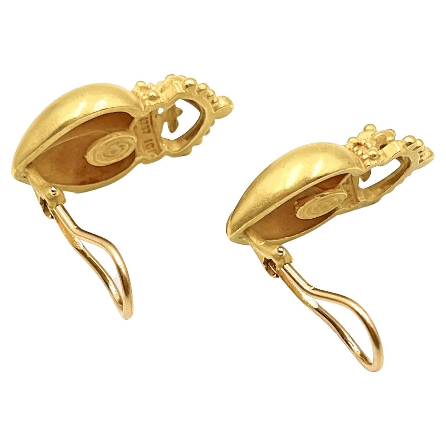 Kieselstein-Cord - 18k Yellow Gold Crowned Heart Earrings