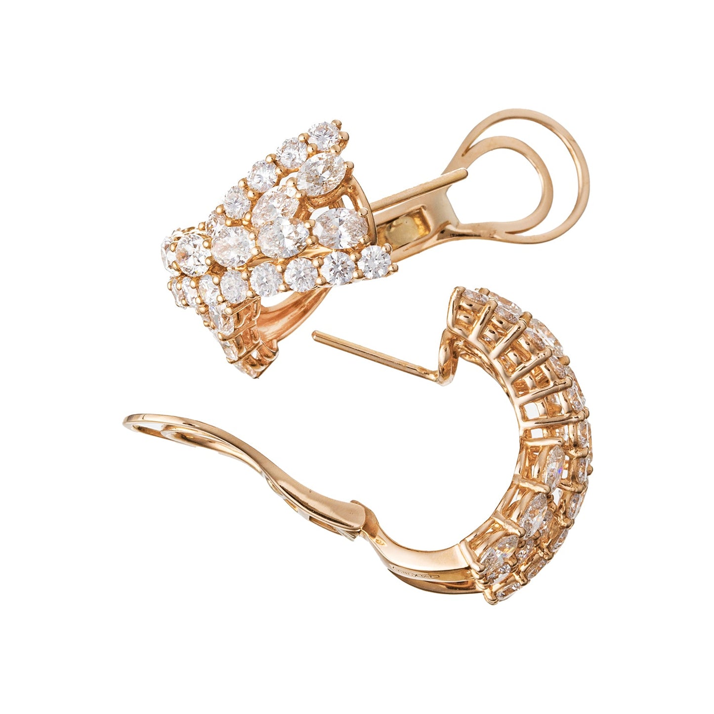 Leo Pizzo - 18k Rose Gold Diamond Crossover Earrings