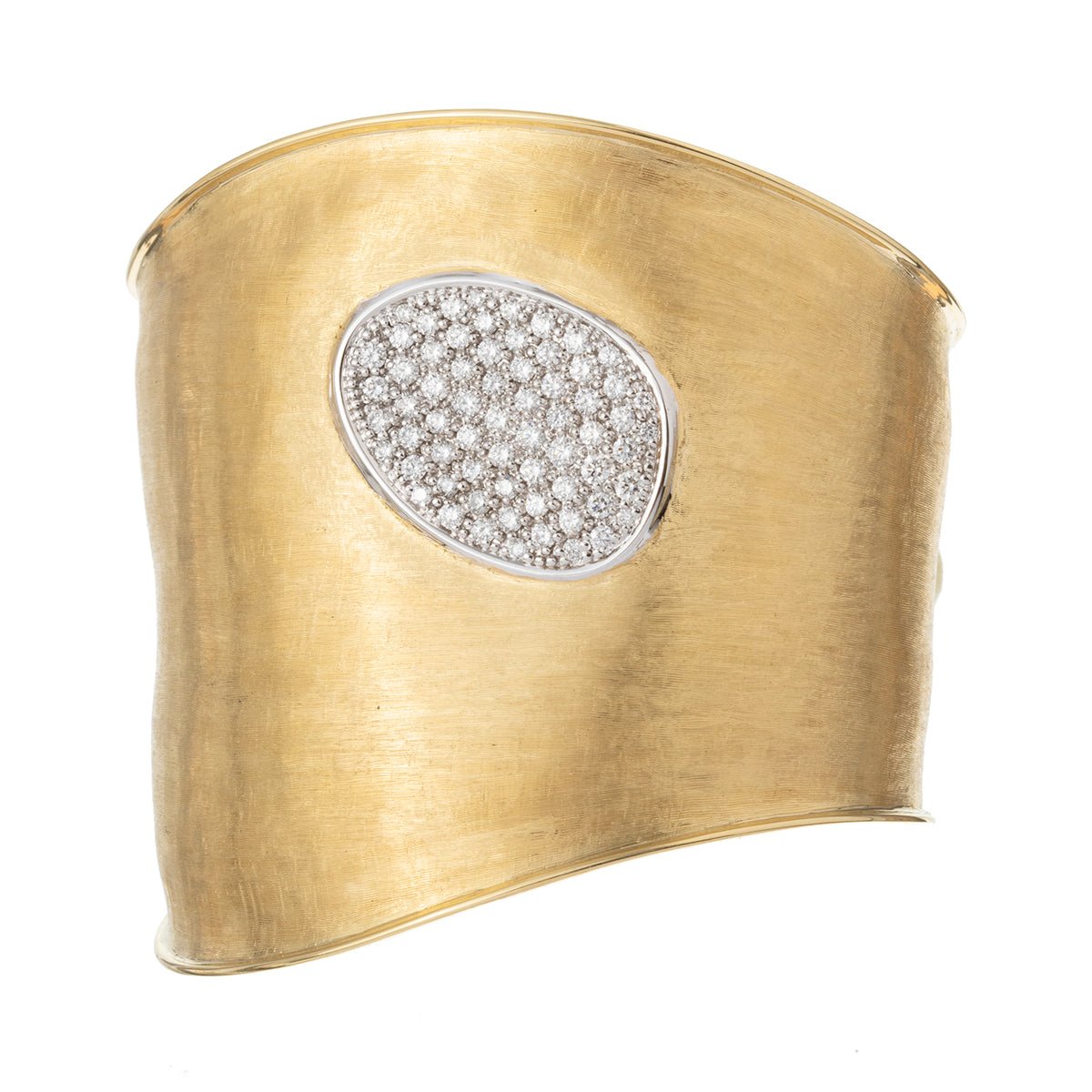 Marco Bicego - 18k Gold Diamond Lunaria Wide Cuff Bracelet