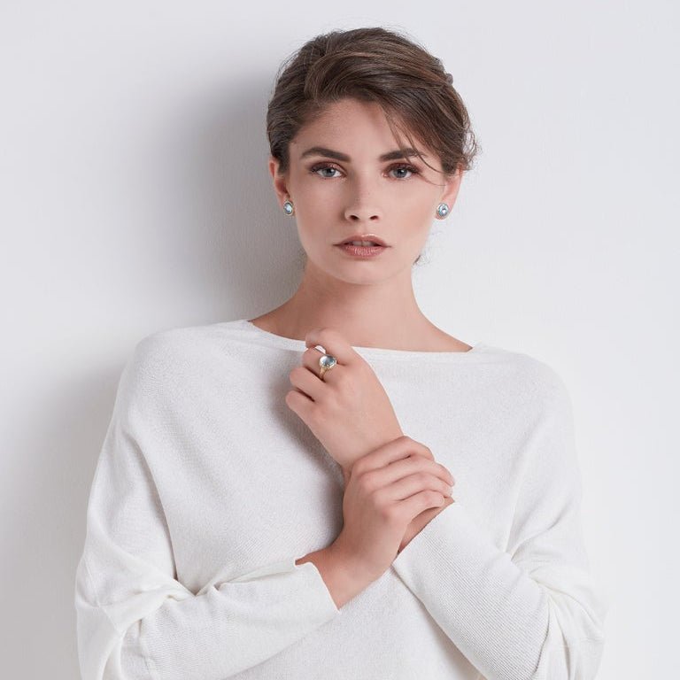 Marco Bicego - 18k Yellow Gold Blue Topaz Jaipur Stud Earrings