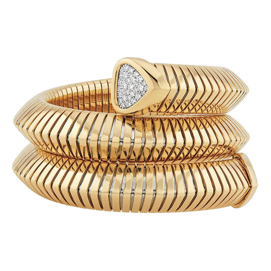 Marina B - 18k Yellow Gold Diamond Trisola Triple Cuff