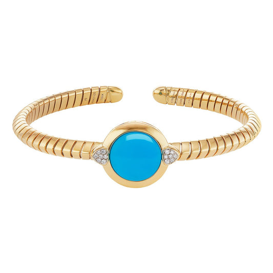 Marina B - 18k Yellow Gold Turquoise Soleil Bangle