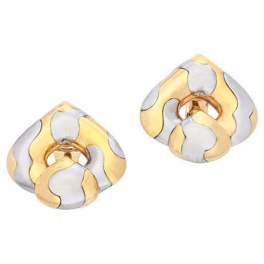 Marina B - Estate 18k Yellow Gold Steel Pardy Earrings