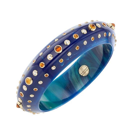 Mark Davis - Marbled Blue Bakelite Gemstone "Claude" Bangle